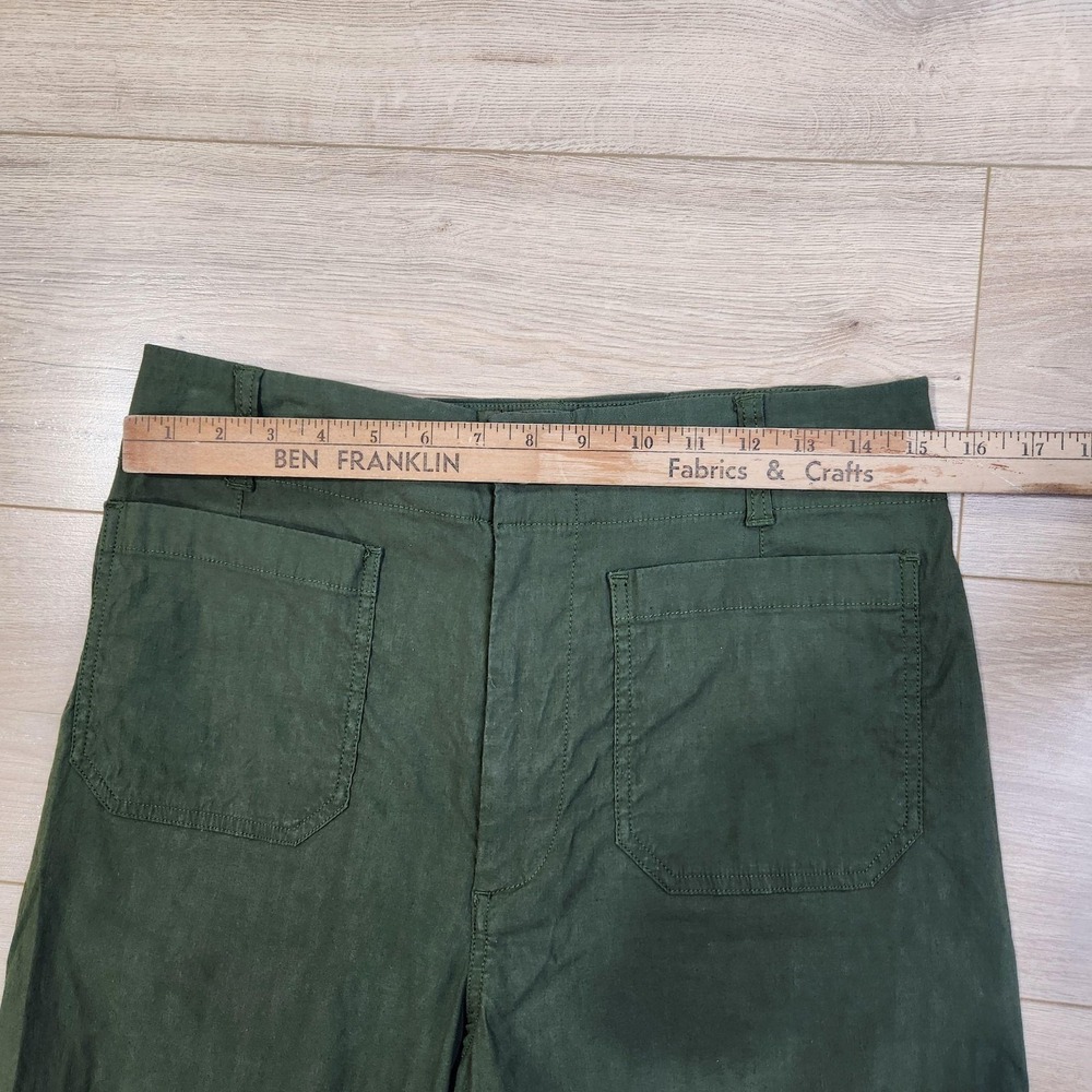 Maeve Pants Womens 30 Green The Colette Twill Wide Leg Relaxed Chino Stretch - Picture 6 of 10